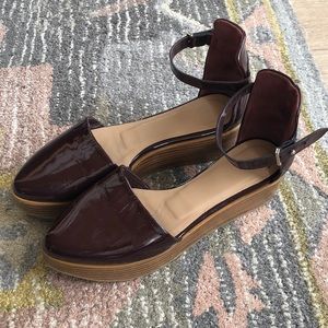 Hoss intropia oxblood platform maryjane flats 7.5 38 leather